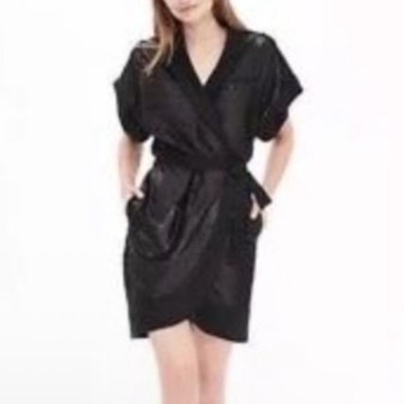 Banana Republic Dresses & Skirts - Banana Republic Women’s Black Sequin Wrap Dress 12